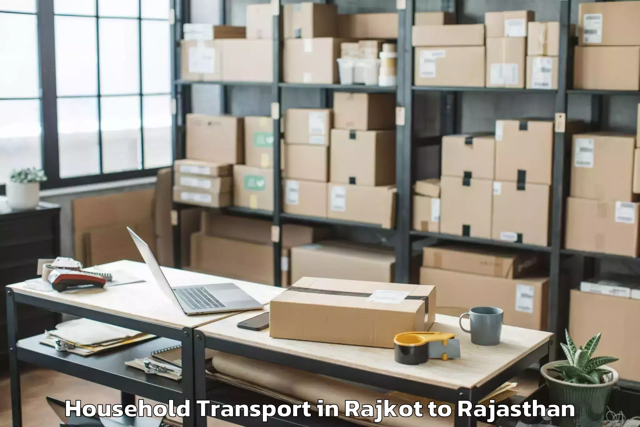 Easy Rajkot to Jagannath University Jaipur Household Transport Booking